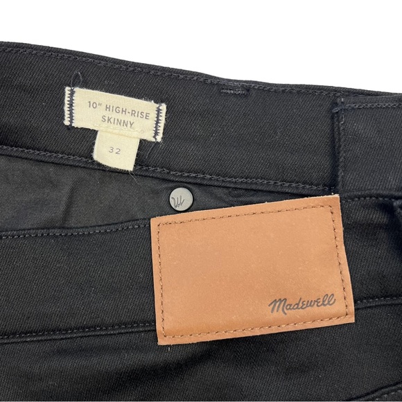 Madewell 10” High Rise Skinny Jeans Black Carbondale Wash Size 32 - Picture 5 of 10
